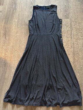 Ralph Lauren Navy Dot stretch dress